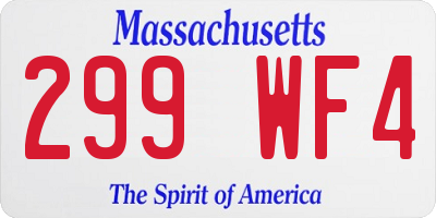 MA license plate 299WF4