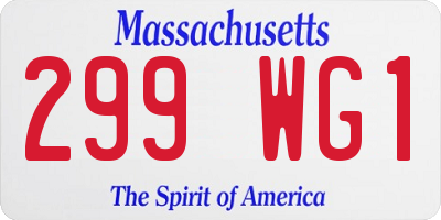 MA license plate 299WG1