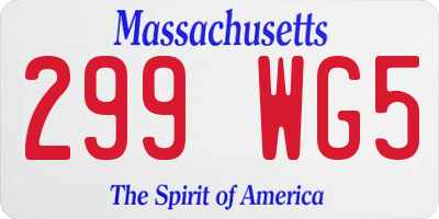 MA license plate 299WG5