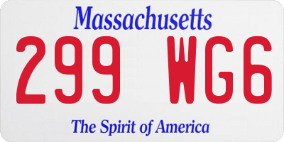 MA license plate 299WG6