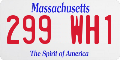 MA license plate 299WH1