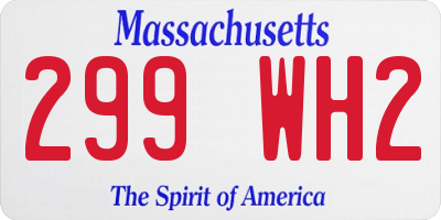 MA license plate 299WH2