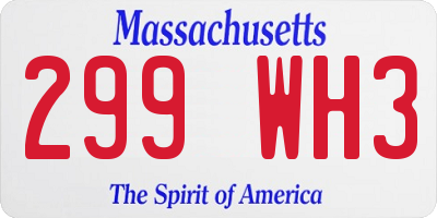 MA license plate 299WH3