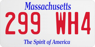 MA license plate 299WH4