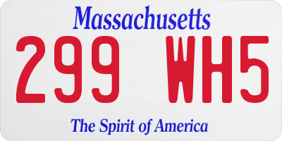 MA license plate 299WH5