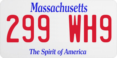 MA license plate 299WH9