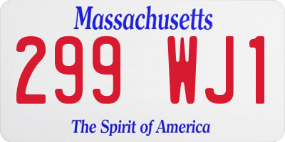 MA license plate 299WJ1
