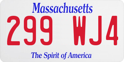 MA license plate 299WJ4