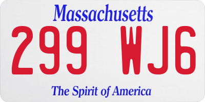 MA license plate 299WJ6
