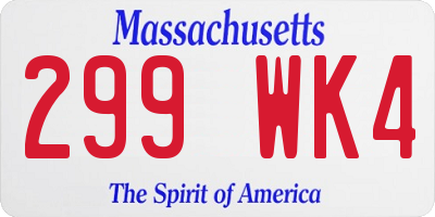 MA license plate 299WK4