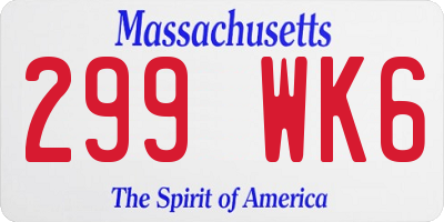MA license plate 299WK6