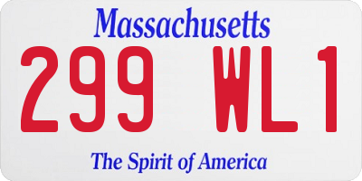 MA license plate 299WL1
