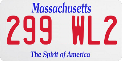 MA license plate 299WL2