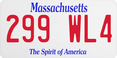 MA license plate 299WL4