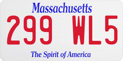 MA license plate 299WL5