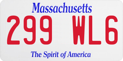 MA license plate 299WL6
