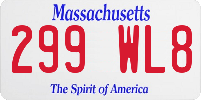 MA license plate 299WL8