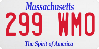 MA license plate 299WM0