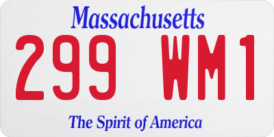 MA license plate 299WM1