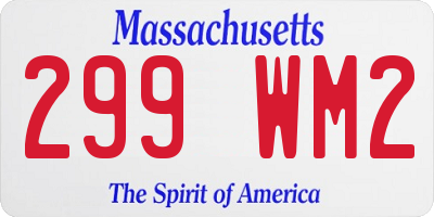 MA license plate 299WM2