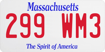 MA license plate 299WM3