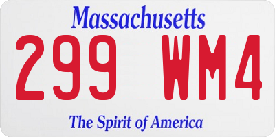 MA license plate 299WM4
