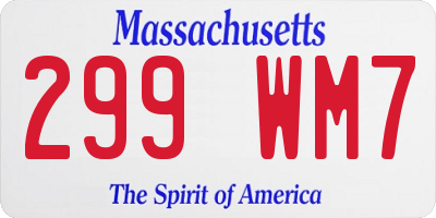 MA license plate 299WM7