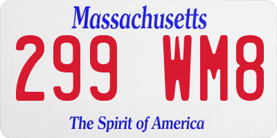MA license plate 299WM8