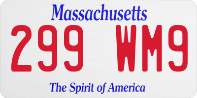 MA license plate 299WM9