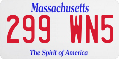 MA license plate 299WN5