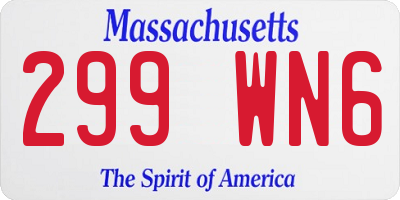 MA license plate 299WN6