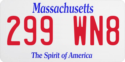 MA license plate 299WN8