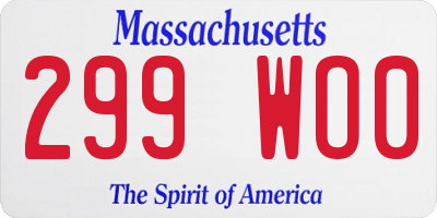 MA license plate 299WO0
