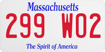 MA license plate 299WO2