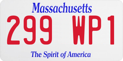 MA license plate 299WP1