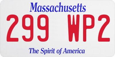 MA license plate 299WP2
