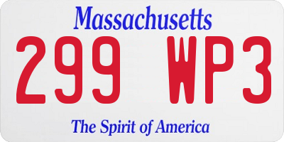 MA license plate 299WP3