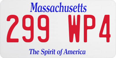MA license plate 299WP4