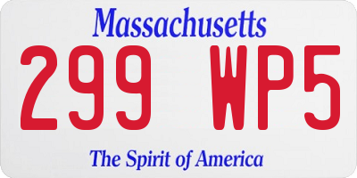 MA license plate 299WP5