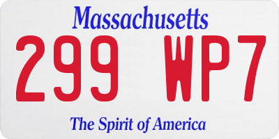 MA license plate 299WP7