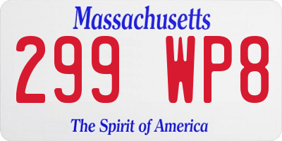 MA license plate 299WP8