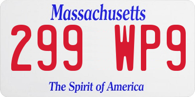 MA license plate 299WP9