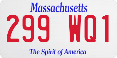 MA license plate 299WQ1