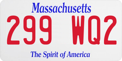 MA license plate 299WQ2