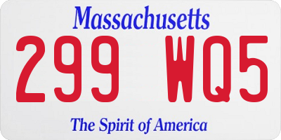 MA license plate 299WQ5