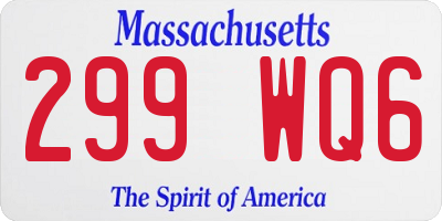 MA license plate 299WQ6