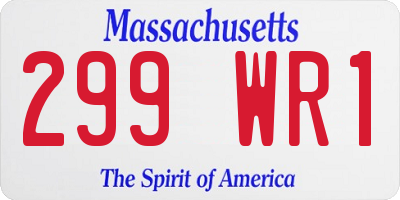MA license plate 299WR1