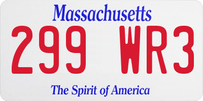 MA license plate 299WR3