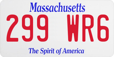 MA license plate 299WR6