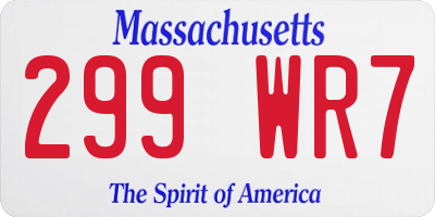 MA license plate 299WR7